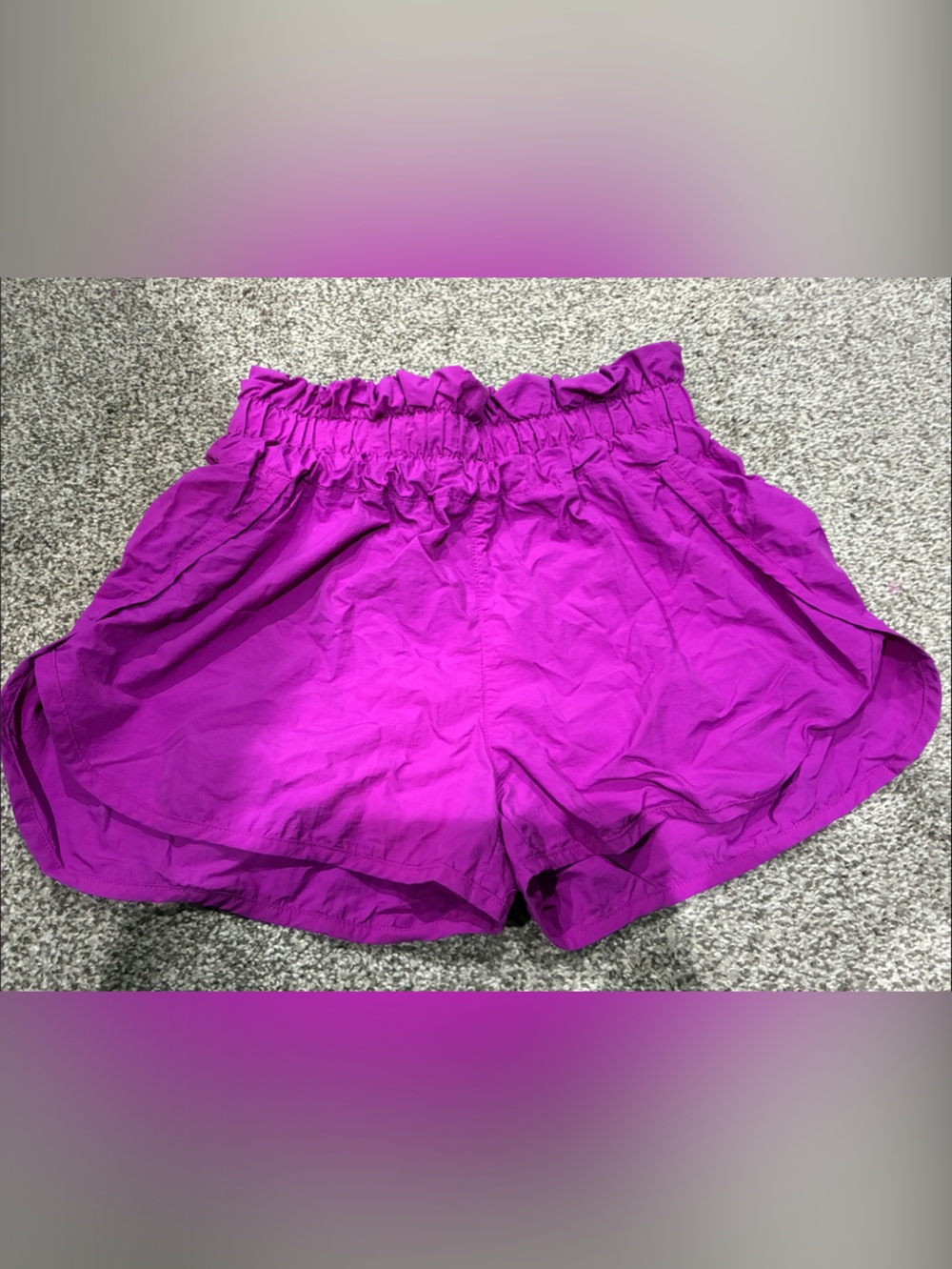 Zenana Vibrant Purple Elastic Waist Running Shorts